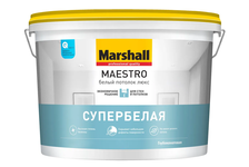 Краска ВД Marshall «Maestro» Белый потолок Люкс, глубокоматовая (9 л)