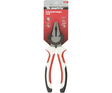 Плоскогубцы 180 мм Premium трехкомпонентные рукоятки MATRIX Фотография_2