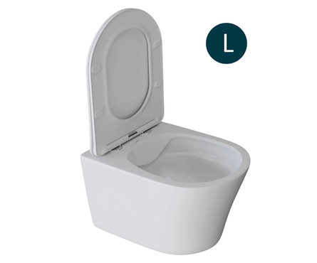 Унитаз подвесной безободковый сид.дюропласт микролифт белый глянец TREND WAVE Фотография_2