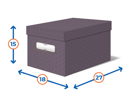 Коробка картонная для хранения 18х27х15 см с крышкой сливовая PASTEL Фотография_1