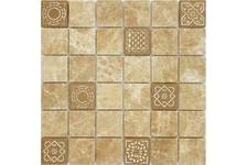 Мозаика Caramelle Mosaic Art Stone Emperador Light матовая, 300х300х8 мм, чип 48х48 мм