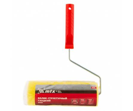 Валик декоративный 230 мм структурный поролоновый гладкий d 80 мм, d ручки 6 мм MATRIX Фотография_2
