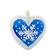 Елочное украшение Елочка Сердечко снежинка С1458, стекло, цвет голубой/белый  Фотография_0