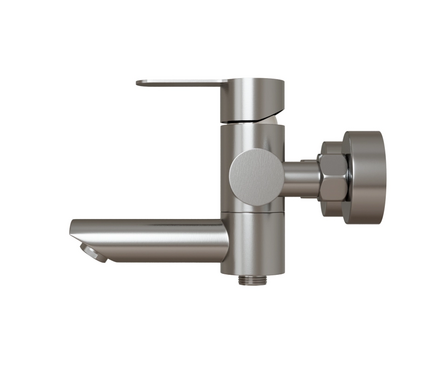 Смеситель для ванны однорычажный MIXLINE короткий гусак хром Stainless MLSS32-01 Фотография_2