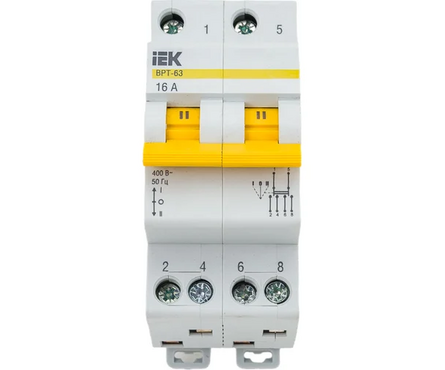 Выключатель-разъединитель трехпозиционный 2п ВРТ-63 16А KARAT MPR10-2-016 IEK Фотография_0