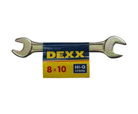 Ключ рожковый гаечный DEXX 8х10 мм, желтый цинк Фотография_0