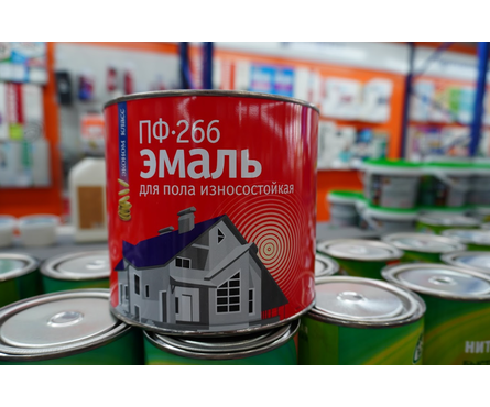 Эмаль для пола ПФ-266 СЛЗ ЭКОНОМ золотисто-коричневая, 1.8 кг Фотография_1