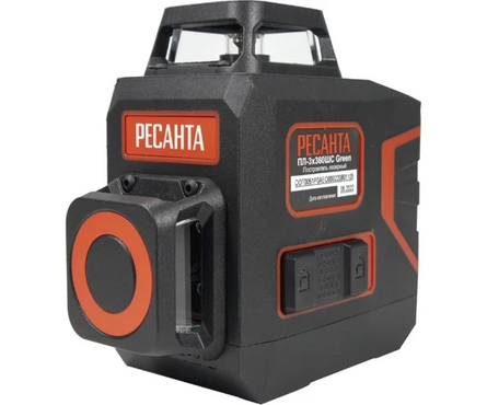 Лазерный нивелир РЕСАНТА Green ПЛ-3х360ШС,  360 град./2 вертикали, зеленый луч Фотография_2