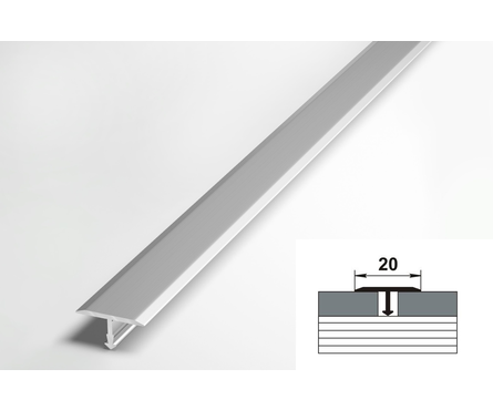 Порог стыкоперекрывающий ламинированный 20х2700 мм серебро люкс Фотография_1