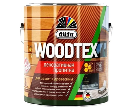 Пропитка декоративная для защиты древесины Dufa Woodtex, алкидная, белая, 0.9 л Фотография_0