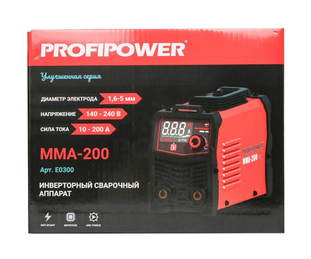 Сварочный аппарат инверторный 200 А диам. элек. 1.6-5.0 мм MMA-200 PROFIPOWER Фотография_4
