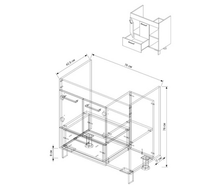 Тумба для ванной Crea 80 Фотография_6