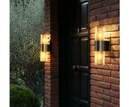 Светильник настенный 60 Вт 2*Е27 AMBER уличный черный IP65 IN HOME Фотография_2