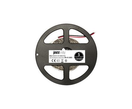 Лента светодиодная 7.2 Вт/м 12 В 5 м PLS 5050/30 тепло-белый свет 3000К IP20 JAZZWAY Фотография_1