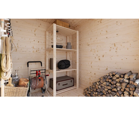 Хозблок из массива сосны с дровницей 4х2.2 м ТЕХНОНИКОЛЬ Фотография_7