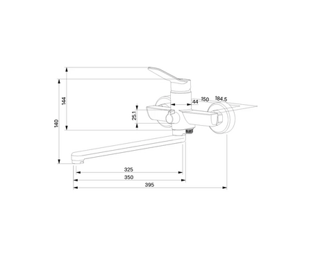Смеситель для ванны однорычажный MILARDO длинный гусак хром Enjoy ENJSB00M10 Фотография_2