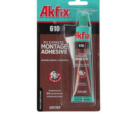 Клей полиуретановый водостойкий AKFIX 610 Д4 прозрачный 50 мл Фотография_0