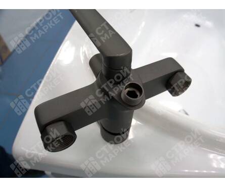 Смеситель для ванны однорычажный CONSUL длинный гусак графит 8970 Фотография_6