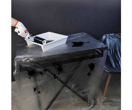 Пленка укрывная защитная с клейкой лентой + диспенсер 2.7 м 15 м DECOR Фотография_3