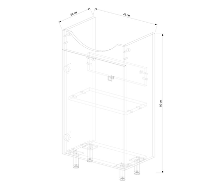 Тумба EVA GOLD «Моно 45» для ванной с умывальником «Уют 45» Фотография_3