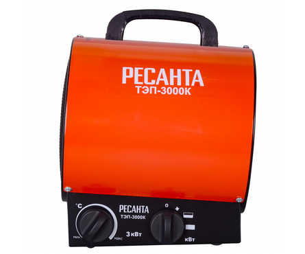 Тепловая пушка электрическая 3.0 кВт/220 В/30 м² ТЭП-3000К (круглая) РЕСАНТА Фотография_1