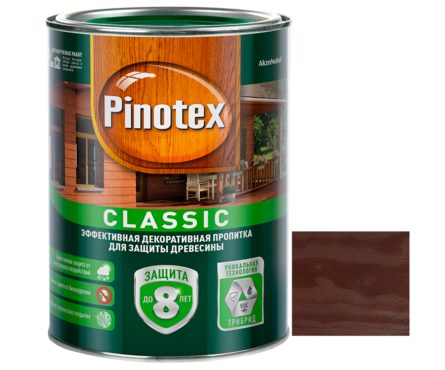 Пропитка Pinotex Classic для наружных работ, Палисандр (9 л) Фотография_0
