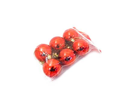 Набор шаров SY15-01/SY16-01 красные блестящие, диаметр 6 см (6 шт) Фотография_0