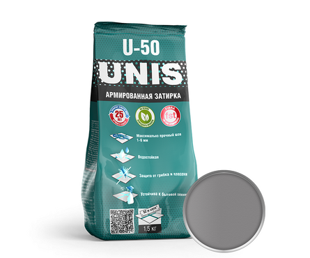 Затирка Unis U-50 С10 антрацит 1.5 кг Фотография_0