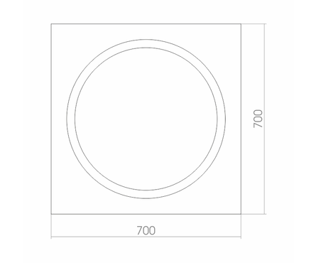Зеркало 700х700 мм Меридиан светодиодная подсветка MIXLINE Фотография_3