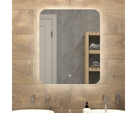 Зеркало 500х600 мм Прямоугольное сенсорный выключатель светодиодная внутренняя подсветка САНАКС Фотография_1