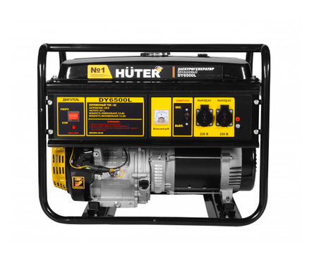 Генератор бензиновый 5.5 кВт 220В бак 22 л ручной стартер DY6500L HUTER Фотография_1