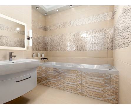 Декор Плитка Элиз бежевый 2 200х500х8 мм 1-й сорт Фотография_1