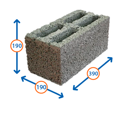 Блок керамзитный 390х190х190 мм М50 СКЦ-1Р ПРОДАЕТСЯ ПОДДОНОМ (1 п/72 шт/62 м³) шлак Фотография_1