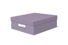 Коробка картонная для хранения 26х35х10 см с крышкой фиолетовая PASTEL
