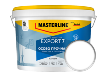Краска интерьерная моющаяся матовая латексная ВД МАСТЕРЛАЙН МАРШАЛЛ Export 7 белая БАЗА ВW 9 л