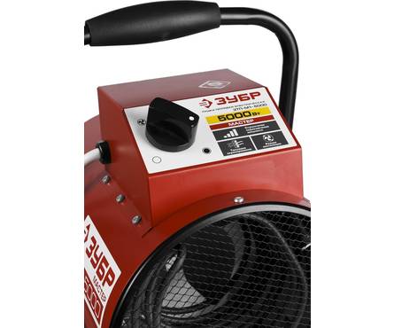 Тепловая пушка ЗУБР КОМПАКТ электрическая, 4,5/3 кВт, 220 В, гладкий нержавеющий ТЭН, термостат Фотография_2