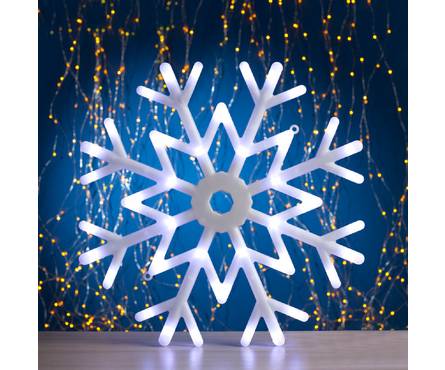 Фигура Снежинка белое свечение, диаметр 40 см, 30 LED, 220V, контроллер, 8 режимов Фотография_0