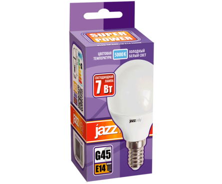 Лампа светодиодная 7Вт Шар Е14 5000К 540лм 230В JazzWay 1027870-2 Фотография_1
