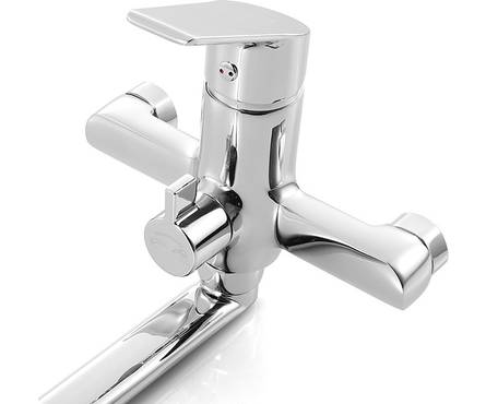 Смеситель для ванны однорычажный MILARDO длинный гусак хром 35к Nelson NELSBLCM10 Фотография_1