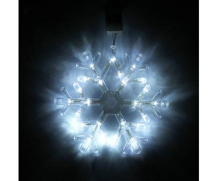 Фигура Снежинка 25 см, белое свечение, 8 режимов, 30 LED, 220V, контроллер Фотография_0