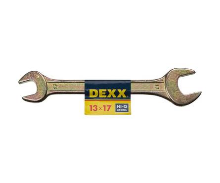 Ключ рожковый гаечный DEXX 13х17 мм, желтый цинк Фотография_0