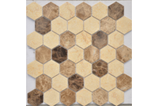 Мозаика Caramelle Mosaic Pietrine Hexagonal Pietra Mix 1 MAT hex матовая, 292х298 мм, чип 18х30 мм