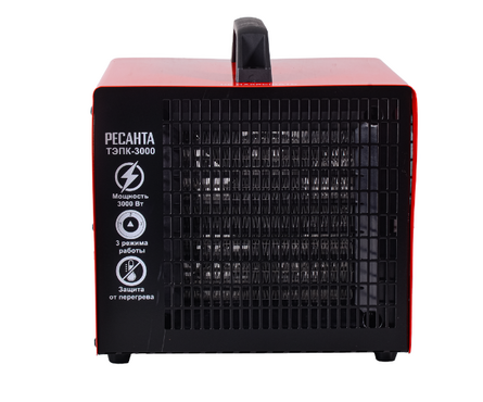 Тепловая пушка электрическая 3.0 кВт/220 В/30 м² ТЭПК-3000 (керам. нагреватель) РЕСАНТА Фотография_1