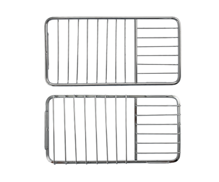 Мыльница решетка большая двухсекционная хром САНАКС Фотография_2