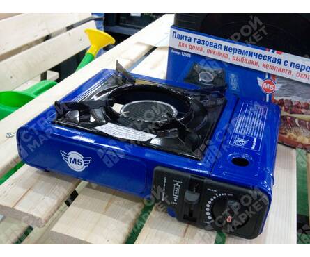 Плита газовая портативная пьезоподжиг пластиковый кейс м5 Фотография_1