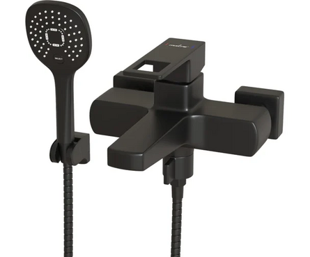 Смеситель для ванны однорычажный MIXLINE короткий гусак черный 35к ML34-01 Фотография_0