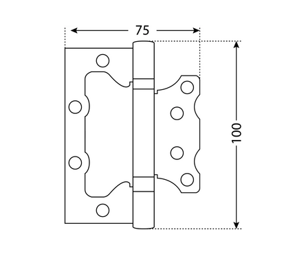 Петля накладная 100х75х2,5 2ВВ АВ блистер бронза АЛЛЮР (2 шт/уп) Фотография_1
