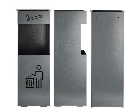 Урна для мусора с пепельницей сталь 24 л Серый САНАКС Фотография_2