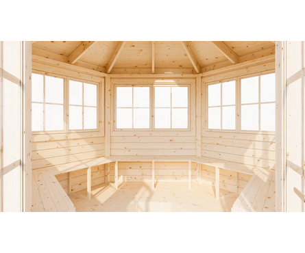 Беседка шестигранная из массива сосны 4х4 м ТЕХНОНИКОЛЬ Фотография_2