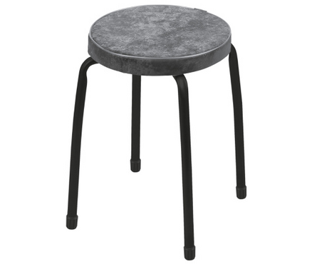 Табурет мягкое круглое сиденье d 32 см графит/черный Фотография_0